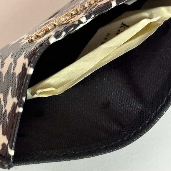 Kate Spade Houndstooth Print Black and White Card Holder Wallet - Picture 4 of 7